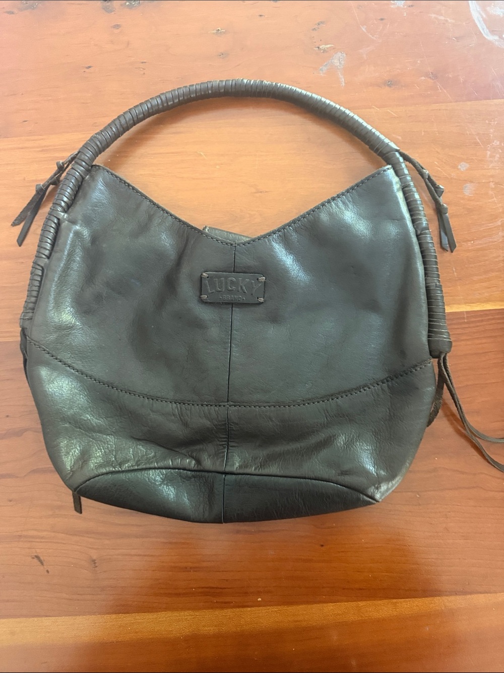 Lucky Brand Dark Brown Leather Hobo Bag